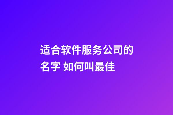 适合软件服务公司的名字 如何叫最佳-第1张-公司起名-玄机派